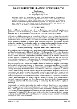 do games help the learning of probability?