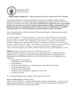 English Summer Reading 2017 - Find your grade (I, II, III, IV) and level