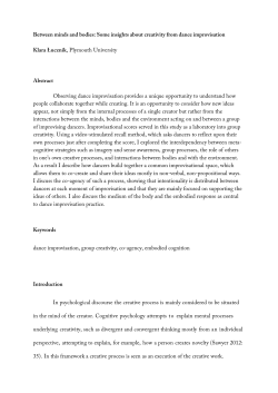 Between minds and bodies: Some insights about creativity from