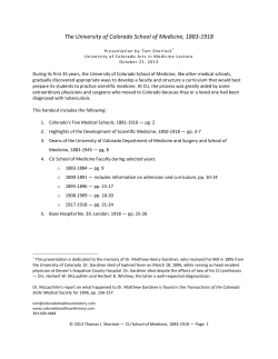 detailed chronology - University of Colorado Denver