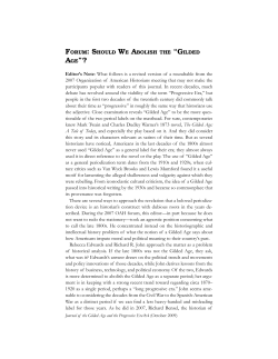 AGE&rdquo;? - Rethinking the Gilded Age and Progressivisms
