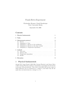 Frank-Hertz-Experiment - Freie Universit&auml;t Berlin