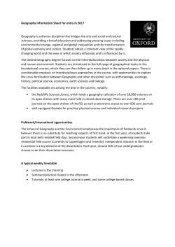 Geography - University of Oxford