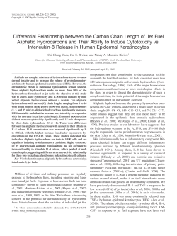 Differential Relationship between the Carbon Chain Length of Jet