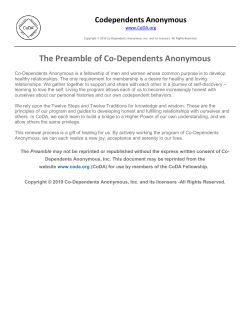 The Preamble of Co-Dependents Anonymous