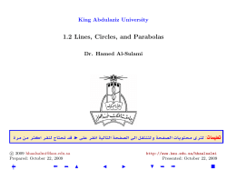 1.2 Lines, Circles, and Parabolas