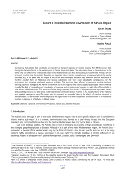 Toward a Protected Maritime Environment of Adriatic Region