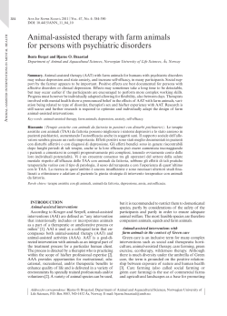 Animal-assisted therapy with farm animals for persons with