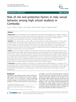 Role of risk and protective factors in risky sexual behavior among