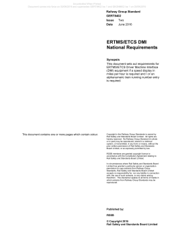 ERTMS/ETCS DMI National Requirements
