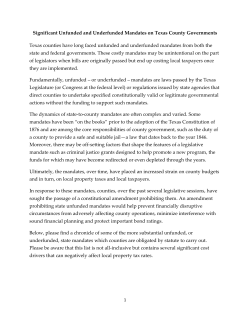 Significant Unfunded Mandates - Texas Association of Counties