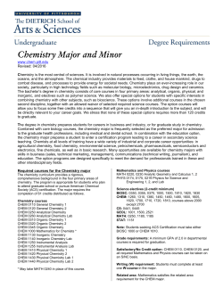 Chemistry Major and Minor
