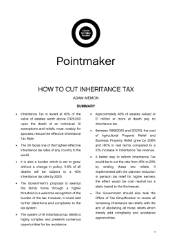 How to Cut Inheritance Tax - Centre for Policy Studies