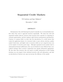 Sequential Credit Markets - American Economic Association