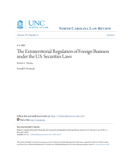 The Extraterritorial Regulation of Foreign Business under the U.S.