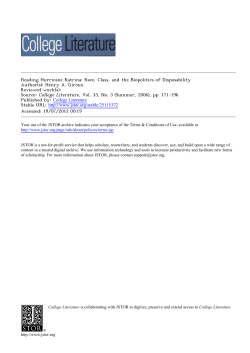 Reading Hurricane Katrina: Race, Class, and the Biopolitics of