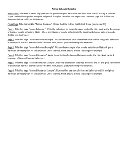 Animal Behavior Foldable Instructions