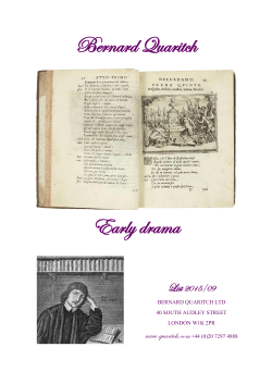 2015/9 Early Drama - Bernard Quaritch Ltd