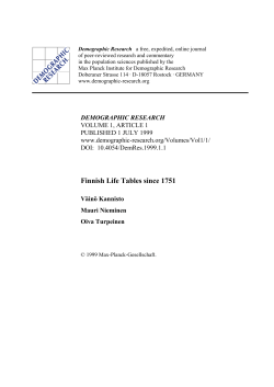 Finnish Life Tables since 1751