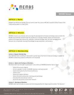 MEMBS Bylaws ARTICLE 1. Name. ARTICLE 2. Mission. ARTICLE 3