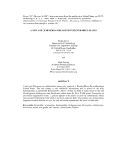 A new ant genus from the southwestern United States
