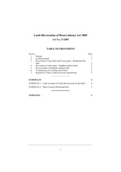 Land (Revocation of Reservations) Act 2005