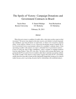 The Spoils of Victory: Campaign Donations and