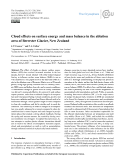 Cloud effects on surface energy and mass