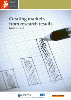 "Creating markets from research results". Conference report (Munich