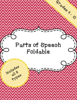 Parts of Speech Foldable