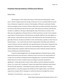 Feminist Interpretations of Holocaust History