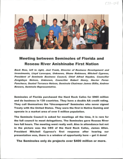 Meeting between Seminoles of Florida and Roseau River