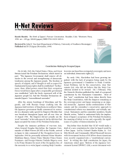 Constitution-Making In Occupied Japan - H-Net