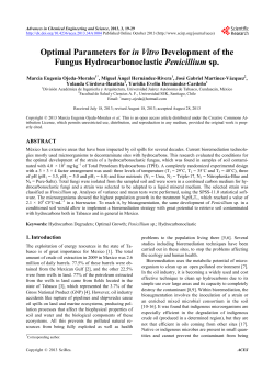 Optimal Parameters for in Vitro Development of the Fungus