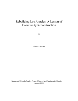 Rebuilding Los Angeles: A Lesson of