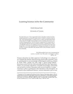 Learning Science in/for the Community