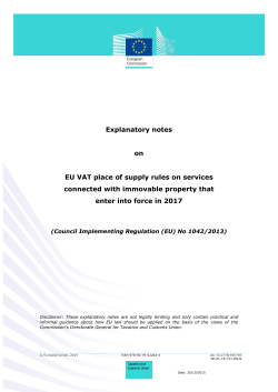 Explanatory notes on EU VAT place of supply rules on services
