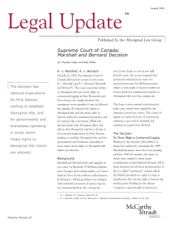 Supreme Court of Canada: Marshall and