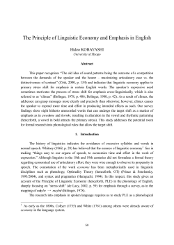 The Principle of Linguistic Economy and Emphasis in English