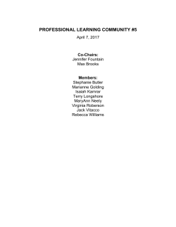 PROFESSIONAL LEARNING COMMUNITY #5