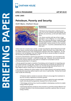 Petroleum, Poverty and Security