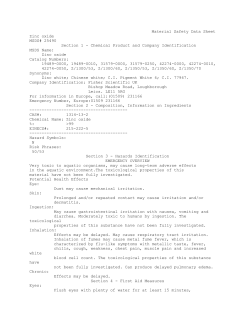 Material Safety Data Sheet Zinc oxide MSDS# 25490 Section 1