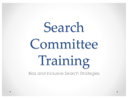Bias and Search Committee Training Presentation