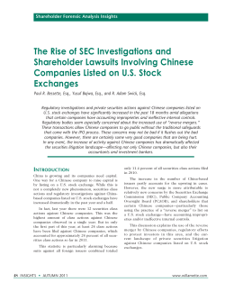 The Rise of SEC Investigations and Shareholder Lawsuits Involving