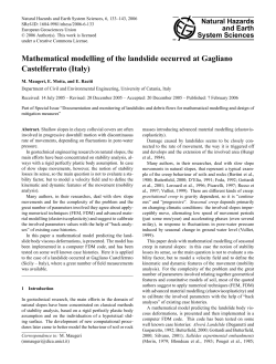 Mathematical modelling of the landslide occurred at