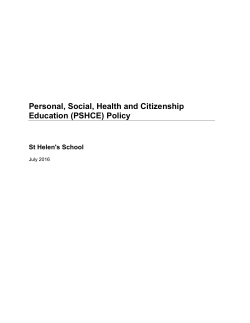 Personal, Social, Health and Citizenship Education (PSHCE) Policy