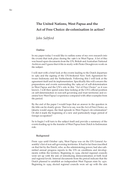 The United Nations, West Papua and the Act of Free Choice: de