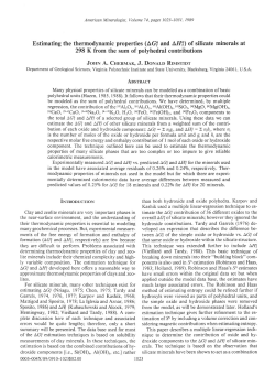 Estimating the thermodynamic properties (AGP and AIl8) of silicate