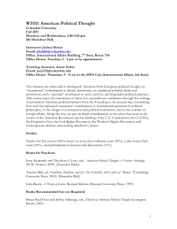 American Political Thought Fall 2015