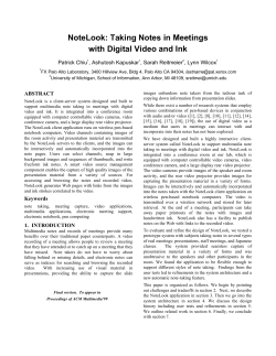 NoteLook: Taking Notes in Meetings with Digital